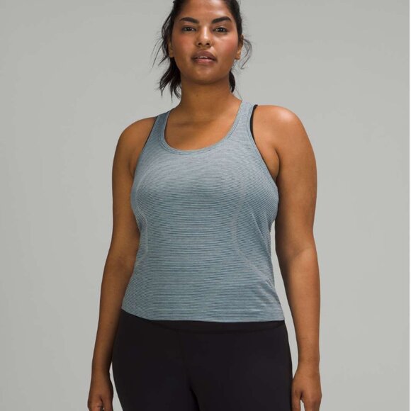 lululemon athletica Tops - Lululemon Swiftly Tech Racerback 2.0 *Race Length Tetra Stripe Rhino Grey /